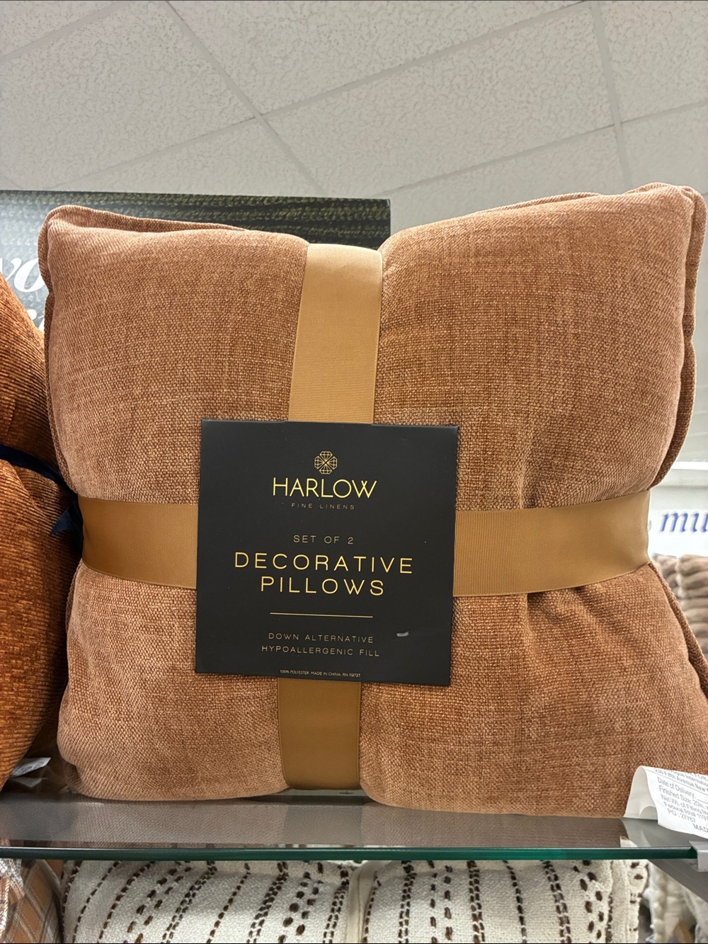 Harlow Decorative Throw Pillows in Rust Orange - Set of 2